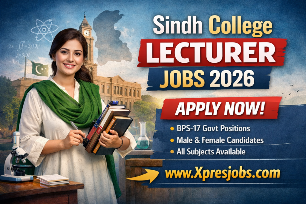 1000+ Sindh College Lecturer Jobs 2026 – New Govt Jobs for Male & Female Apply Now