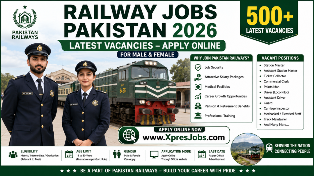 Railway Jobs Pakistan 2026 – Latest Vacancies Apply Online for Male & Female