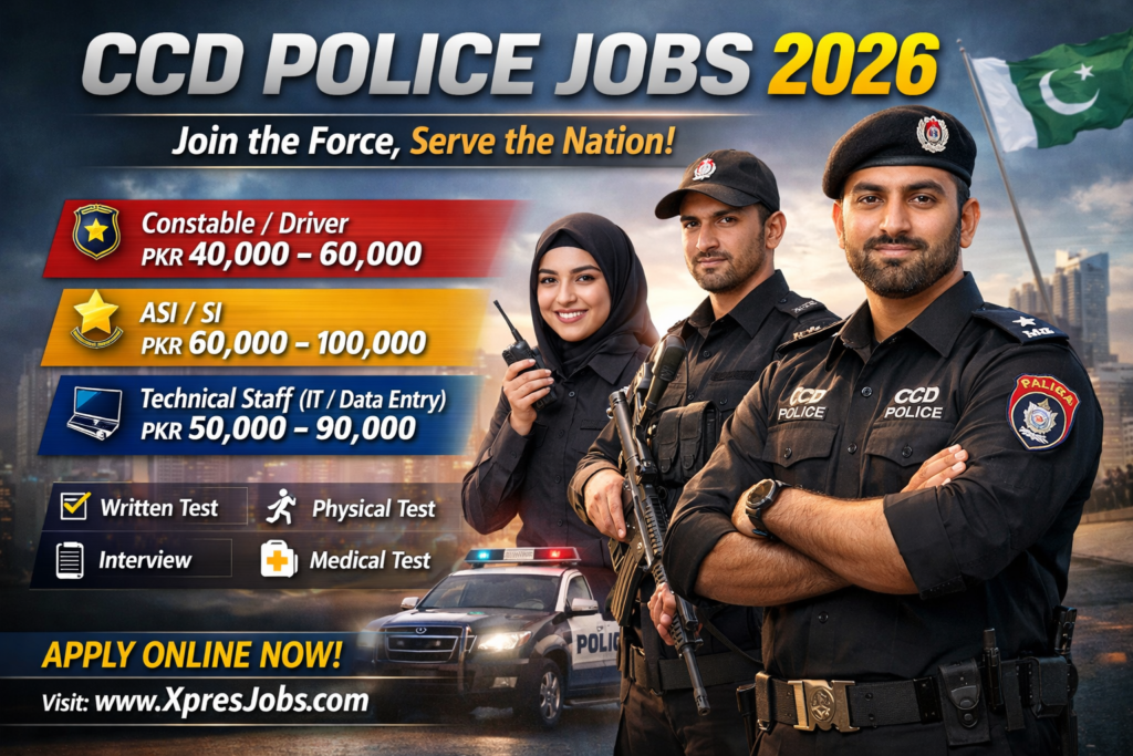 Latest CCD Police Jobs 2026 in Pakistan – Male & Female Apply Online Now